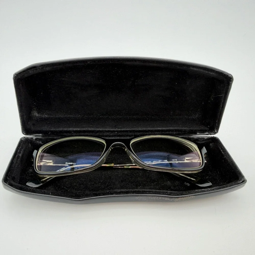 Bebe BB5122 Jet Eyeglasses Frames Black Zebra‎ Temple 53□15 w/ Case